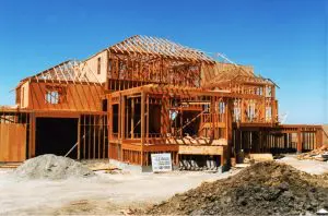 Wood-framed house under construction by Le Baca Construction Co